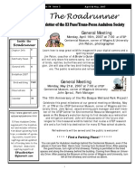 Apr-May 2007 Roadrunner Newsletter El Paso Trans Pecos Audubon Society