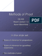 Methods of Proof: CS 202 Rosen Section 1.5 Aaron Bloomfield