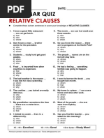 Relative Clauses: Grammar Quiz