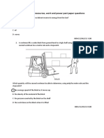 Past Paper Questions Energy Work and Power Answers