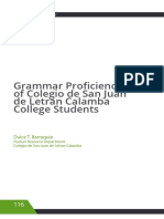 Grammar Proficiency of Colegio de San Juan de Letran Calamba College Students PDF