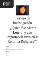 Trabajo de Investigación Martín Lutero