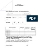 Internet Banking Reg Form