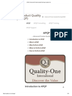 Advanced Product Quality Planning (APQP)