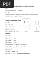 Free Vibration With Viscous Damping: Solution