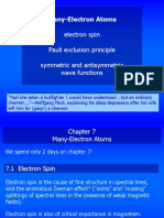 Many-Electron Atoms: Electron Spin Pauli Exclusion Principle Symmetric and Antisymmetric Wave Functions