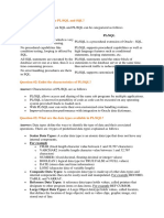 Question #1) Differentiate PL/SQL and SQL?: o o o o o o