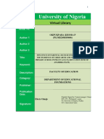 Influence of Parental Socio-Economic Status On The Incidence of Child Abuse and Neglect Among Primary School Pupils in Aguata Education Zone of Anambra State