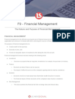 The Nature and Purpose of Financial Management - Notes