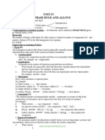 Unit Iv Phase Rule and Alloys: Chemical Reactions Are of Two Types