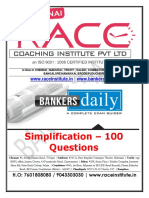 Simplification - 100 Questions: WWW - Raceinstitute.in WWW - Bankersdaily.in