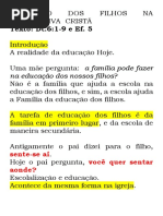 Educação Dos Filhos Na Perspectiva Cristã