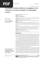 Nasalseptal Hematoma/abscess: Management and Outcome in A Tertiary Hospital of A Developing Country