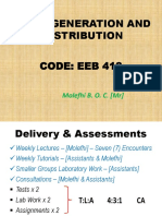 Power Generation and Didstribution: Molefhi B. O. C. (MR)