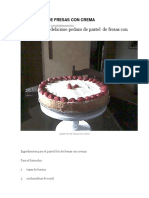 Pastel Frío de Fresas Con