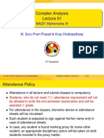 MA 201 (Complex Analysis) Lecture - 01