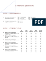 Hotel Satisfaction Questionnaire: Customer N. - Section A - Screening Questions