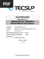 Medición de Tensión y Resistencia Eléctrica