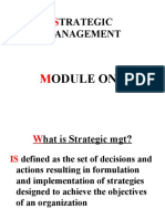 Trategic Management: Odule One