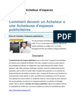 Fiche Métier Acheteur D'espaces Publicitaires