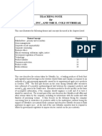 Teaching Note For Odwalla, Inc., and The E. Coli Outbreak: Theme/Concept