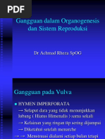 Gangguan Dalam Organogenesis Dan Sistem Reproduksi