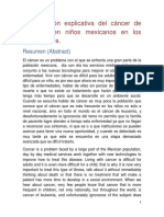 Investigación Explicativa Del Cáncer de Leucemia en Niños Mexicanos en Los Últimos Años.