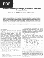 Oscillating Disturbance Propagation in Passages of Multi-Stage Hydrogen Turbine