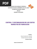 Control y Contabilización de Los Costos Indirectos de Fabricación