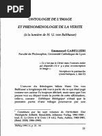 Gabellieri Ontologie de L'image Et Phénoménologie de La Vérité