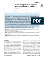 Can Cognitive Activities During Breaks in Repetitive Manual Work Accelerate Recovery From Fatigue? A Controlled Experiment