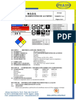 M.S.D.S.: P-557 Limpiador Serpentines de Aluminio