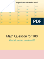 2 Grade Jeopardy With Miss Rozario!: Math Science Vocabulary History Random