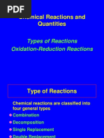 Chemical Reactions and Quantities: Types of Reactions Oxidation-Reduction Reactions