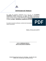 Certificado de Trabajo (Imecon)