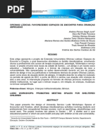 Oficinas Ludicas Com Crianças Abrigadas