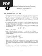 New Zealand Mathematical Olympiad Committee 2010 Squad Assignment Four