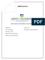 Adbms Lab File: Amity School of Engineering and Technology