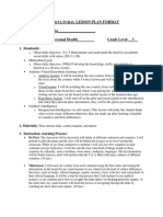 Lesson Plan Format Student: - Oscar Garcia - Subject/Concepts: - Personal Health - Grade Level: - 3