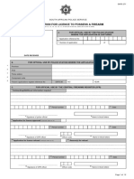 Application For Licence To Possess A Firearm: For Official Use by The Police Station Where The Application Is Captured