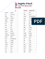 Irregular Verbs List: Present Simple Past Present Simple Past