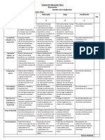 Rúbrica de Evaluación Disertación 2016 Educación Fisica