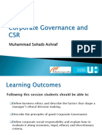 Business Ethics, Corporate Governance & CSR