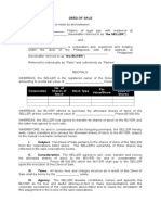 Template Deed of Sale of Shares