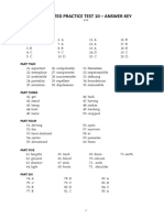 Assorted Practice Test 10 - Answer Key: Part One