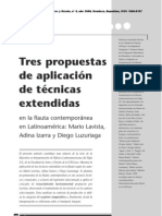 Tres Propuestas de Aplicación de Técnicas Extendidas en La Flauta Contemporánea en Latinoamérica: Mario Lavista, Adina Izarra y Diego Luzuriaga