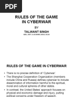 Rules of The Game in Cyberwar: Talwant Singh