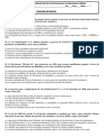 Avaliação 3° Ano - Ditadura Militar