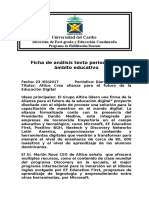 Ficha de Análisis de Textos Periodistico en El Ambito Educativo 