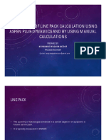 Comparison of Line Pack Calculation Using Aspen Plus Dynamics and by Using Manual Calculations